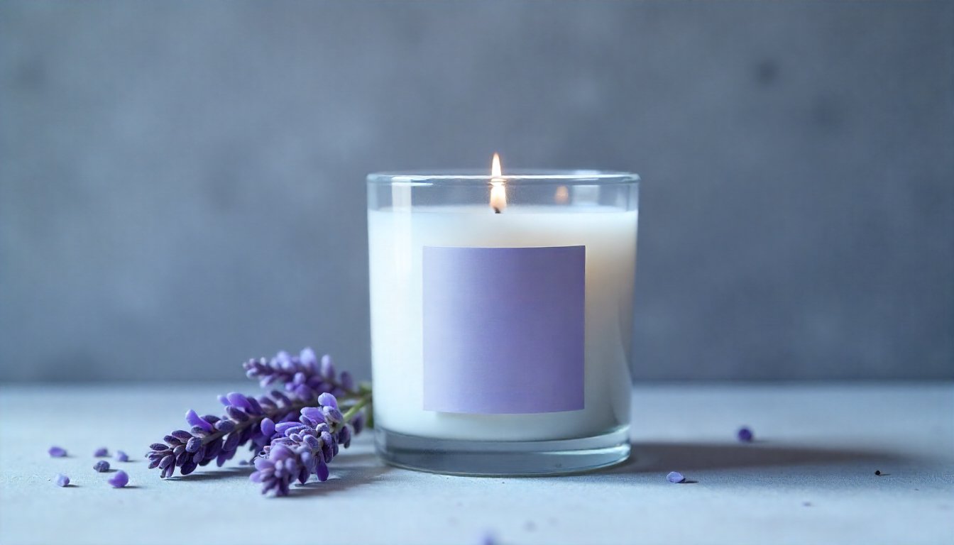 Natural cotton wick in handcrafted soy wax candle